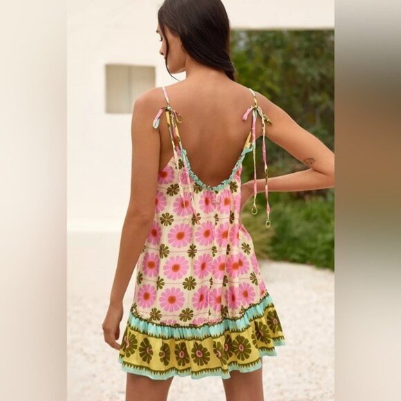 NWT Size XL - By Anthropologie Short-Sleeve Mesh Midi Dress - Picture 2 of 11